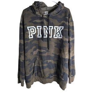 Victoria's Secret PINK Women's Camo Hoodie Size XL Cozy Cotton Blend